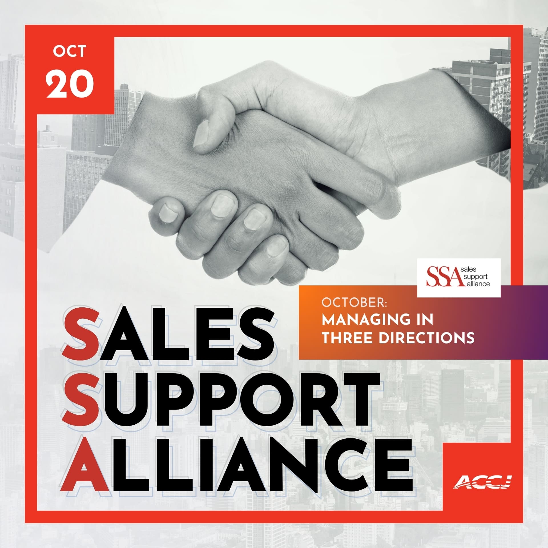 Sales Support Alliance: Managing in Three Directions (Tuesday, October 20, 2026)